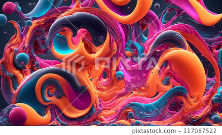 fluid waves in vibrant colors with bubbles background shadow 3d wallpaper fluid waves in vibrant colors with bubbles background shadow 3d wallpaper 117087522