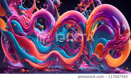 fluid waves in vibrant colors with bubbles background shadow 3d wallpaper fluid waves in vibrant colors with bubbles background shadow 3d wallpaper 117087565