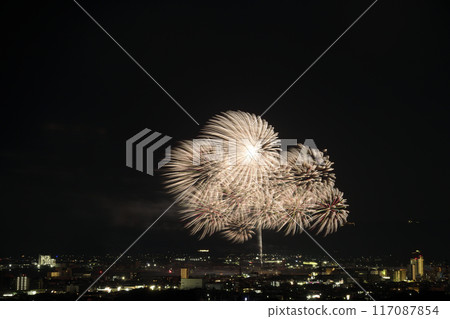 Gorgeous fireworks blooming in the summer night sky <Gamagori Noryo Fireworks Festival> Gorgeous fireworks blooming in the summer night sky <Gamagori Noryo Fireworks Festival> 117087854