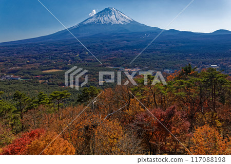 Mt. Fuji and autumn leaves seen from Koyodai 117088198