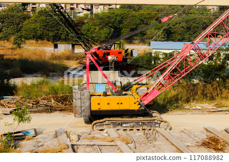 A picture of Excavators with selective focus A picture of Excavators with selective focus 117088982