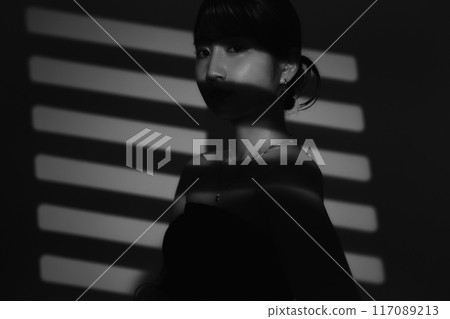 Female portrait in light and shadow Female portrait in light and shadow 117089213