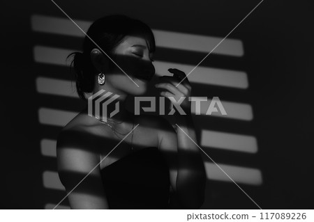 Female portrait in light and shadow Female portrait in light and shadow 117089226