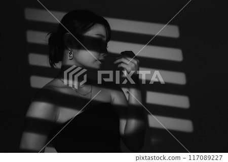 Female portrait in light and shadow 117089227