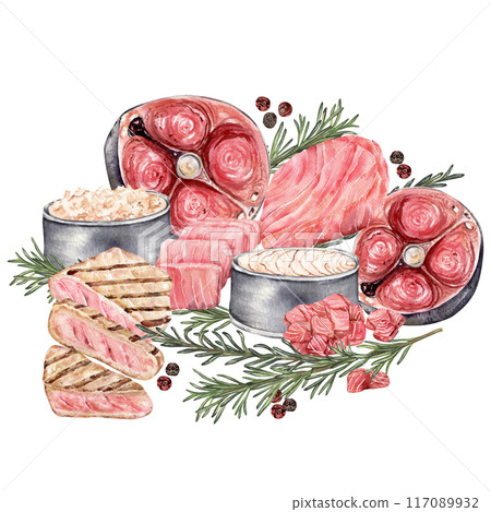 various forms of tuna various forms of tuna 117089932