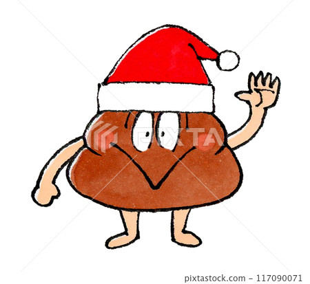 Poop character wearing a Santa hat 117090071