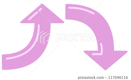Curved arrow pink set (with reflection) 117090116