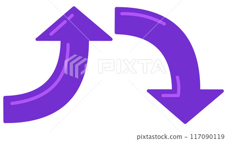 Curved arrow purple set (with reflection) 117090119