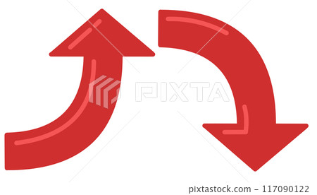 Curved arrow red set (with reflection) 117090122