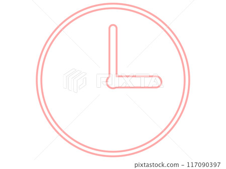 Pink round clock icon 117090397