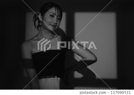 Female portrait in light and shadow 117090531
