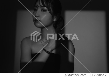 Female portrait in light and shadow 117090547