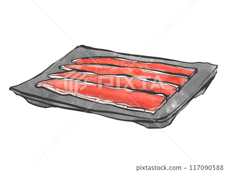 Hand-drawn illustration of beef brisket Hand-drawn illustration of beef brisket 117090588