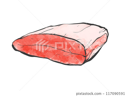 Hand-drawn illustration of beef sirloin 117090591