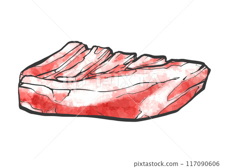 牛肉蕎麥玫瑰的手寫畫筆繪畫風格插圖 117090606