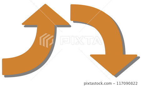 Curved arrows orange set (with shadow) 117090822