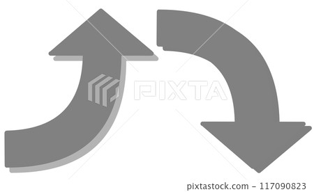 Curved Arrows Gray Set (Shadowed) 117090823