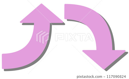 Curved arrows pink set (with shadow) 117090824