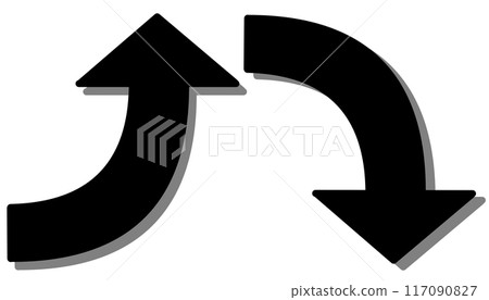 Curved arrows black set (with shadow) 117090827