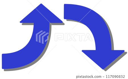 Curved arrows blue set (with shadow) 117090832