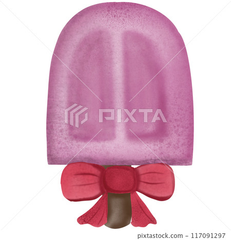 Pink icedreram bar with redribbon Pink icedreram bar with redribbon 117091297