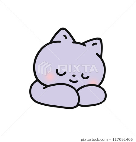 可愛的貓睡覺 117091406