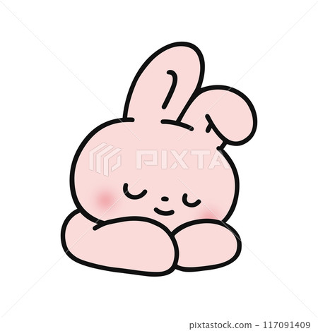 可愛的兔子睡覺 117091409