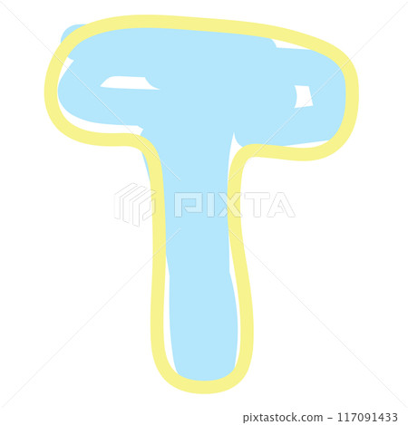 Hand drawn T alphabet letter for brand logo, icon, decoration, pastel font, typography, text, calligraphy, initials, print, card, A to Z clip art, sticker, tattoo, merchandise, ads, education book 117091433