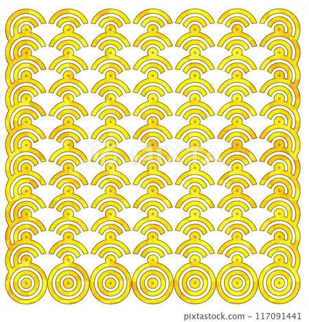 金色青海波浪紋 117091441