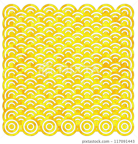 金色青海波浪紋 117091443