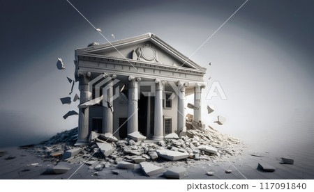 Insolvency, Shattered bank building Insolvency, Shattered bank building 117091840