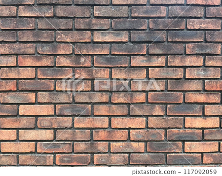 Exterior wall material, old brick wall, dirty brick material background, building material 117092059