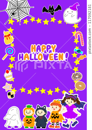 Pop and cute Halloween illustration frame material Pop and cute Halloween illustration frame material 117092181