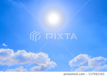 Sunshine and clouds on a clear autumn day (copy space version) Sky seen from the great outdoors "Minamiaso Roadside Station Aso-no-Sato Kugino" Sunshine and clouds on a clear autumn day (copy space version) Sky seen from the great outdoors "Minamiaso Roadside Station Aso-no-Sato Kugino" 117092383