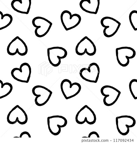Rough heart seamless pattern (black) Rough heart seamless pattern (black) 117092434