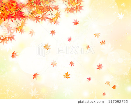 The background material frame of the bokeh background that the light of the fashionable vector of the leaves of the beautiful autumn leaves shining glittering The background material frame of the bokeh background that the light of the fashionable vector of the leaves of the beautiful autumn leaves shining glittering 117092735