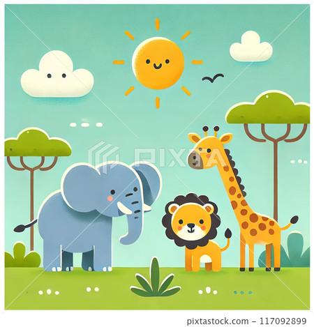 Savannah animals illustrations 117092899