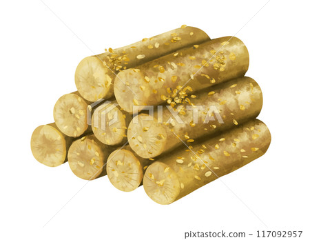 牛蒡的水彩風格向量圖 牛蒡的水彩風格向量圖 117092957