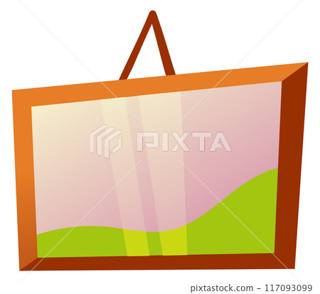 Interior picture frame. Cartoon wall decoration icon 117093099