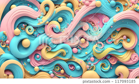 Whimsical, colorful waves with playful bubbles background shadow 3d wallpaper Whimsical, colorful waves with playful bubbles background shadow 3d wallpaper 117093185