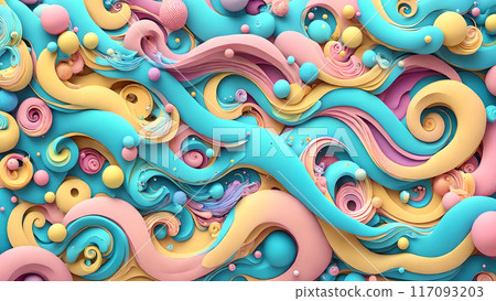 Whimsical, colorful waves with playful bubbles background shadow 3d wallpaper Whimsical, colorful waves with playful bubbles background shadow 3d wallpaper 117093203