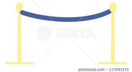 Rope barrier icon. Vip event pole fence Rope barrier icon. Vip event pole fence 117093255