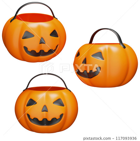 empty candy basket jack o lantern 3D image 117093936