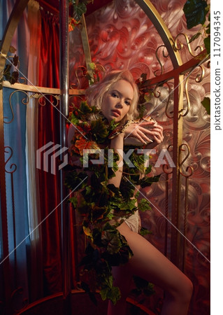 Alluring woman in dress in shop 117094345