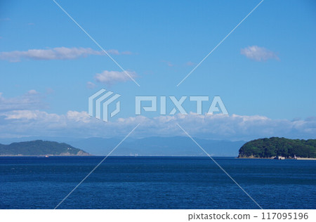 Awaji Island, Hyogo Prefecture, overlooking Narugashima and Tomogashima Awaji Island, Hyogo Prefecture, overlooking Narugashima and Tomogashima 117095196