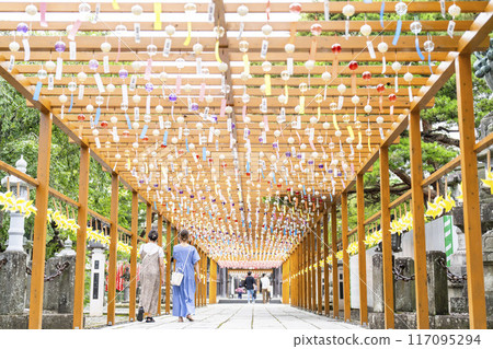 Summer Takekoma Shrine, approach to the shrine, summer pilgrimage, Iwanuma City, Miyagi Prefecture 117095294