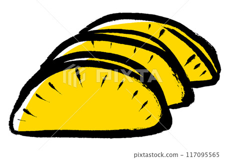 Brush-touched illustration of pickled radish 117095565