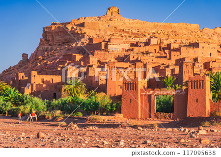 Ait Benhaddou, Morocco. Famous old clay town in High Atlas, North Africa. 117095638