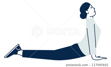 Woman yoga exercise. Fitness training for human health 117095691