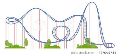 Amusement park ride color icon. Coaster attraction Amusement park ride color icon. Coaster attraction 117095744